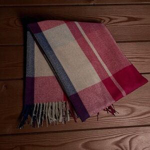 Southern Sparkle Plaid Scarf Wrap Cottagecore Soft Cozy Preppy Winter Red NWT‎